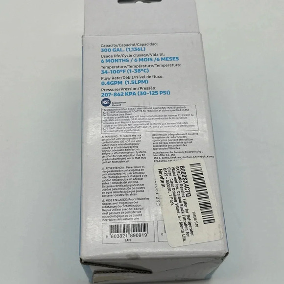 Samsung GENUINE DA29-00003G  Replacement Water Filter For DA97-06317A New - Picture 3 of 4